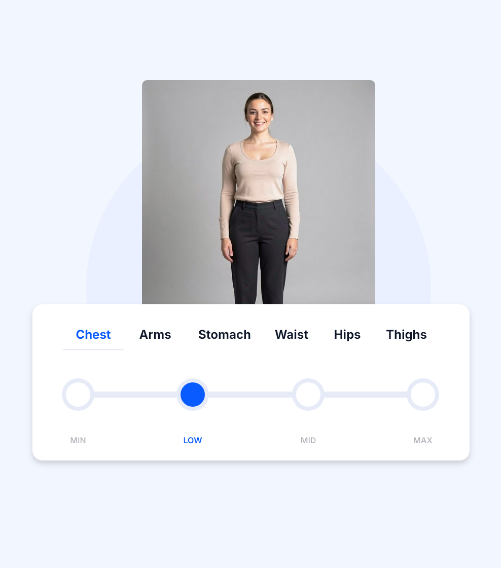 Avatar with adjustment controls