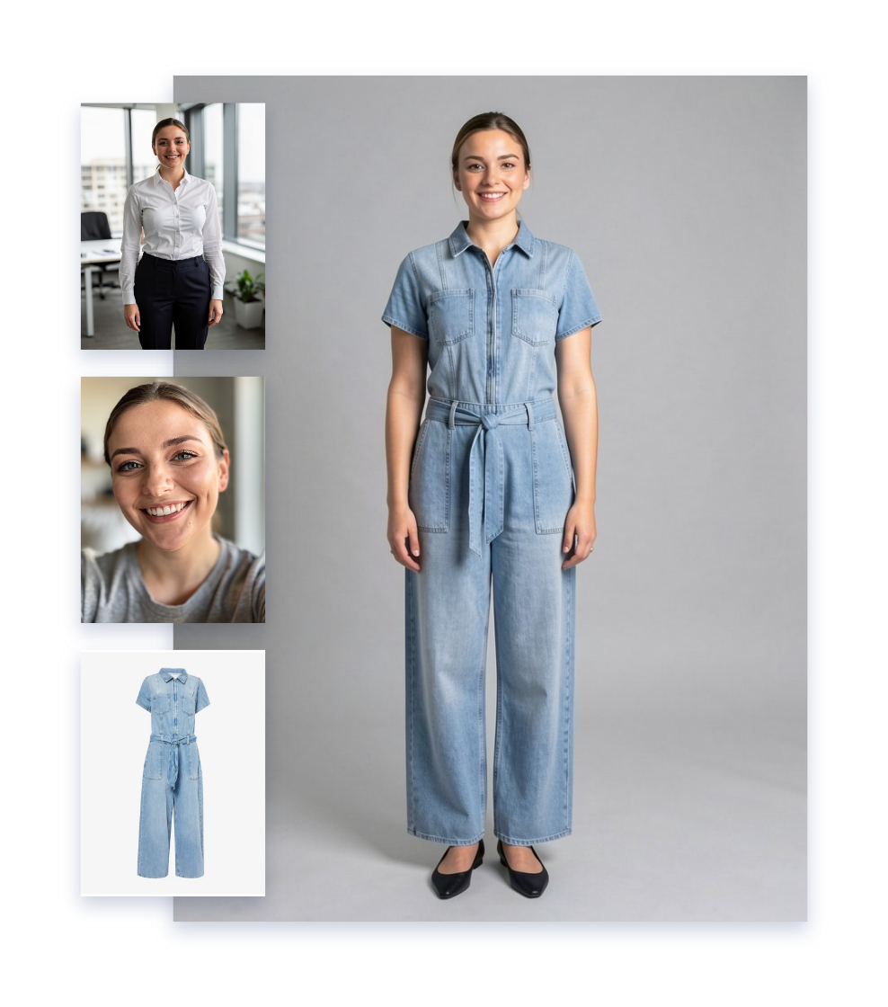 Realistic AI avatar wearing product